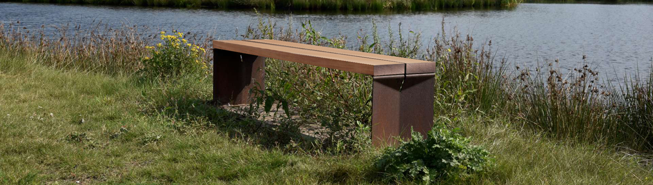Buitenbank - Quadrat - Eco enkelzits zonder rugleuning-Grijsen